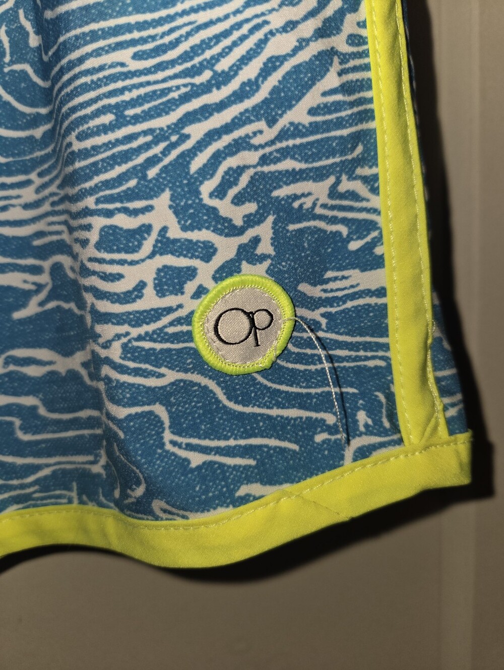 Blue Gradient Wave-Print Swim Trunks - Picture 4 of 5